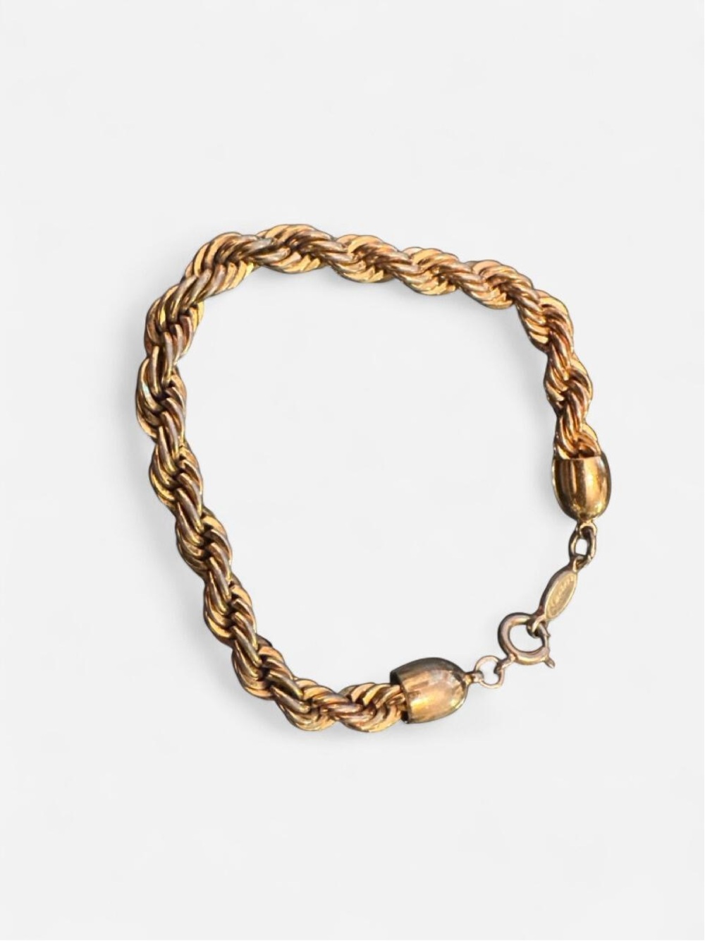Vintage Napier Signed Chunky Gold Twisted Rope Chain Bracelet Heavy